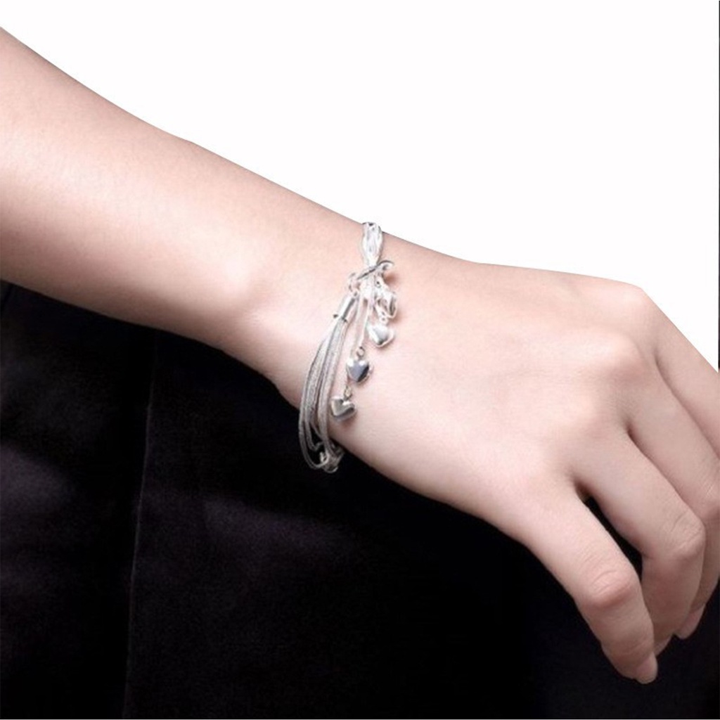 Gelang Rantai Silver 925 Dapat Disesuaikan Untuk Wanita