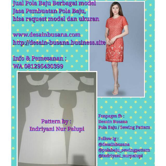 Pola Baju - Pola Instan - POLA PRODUKSI DRESS WANITA 01 [ Pola Baju Sewing Pattern ]