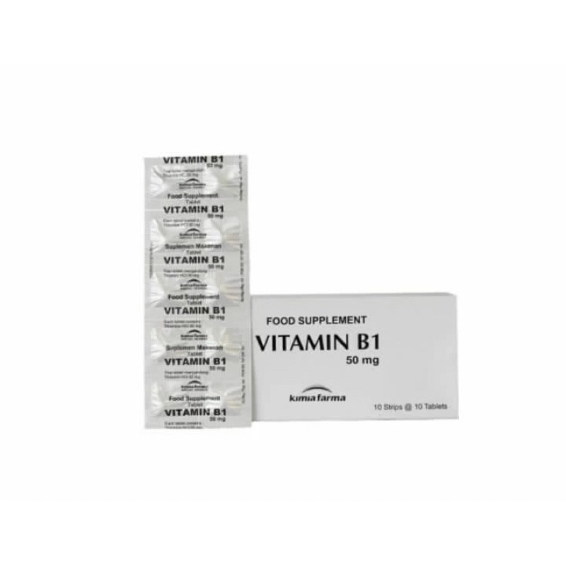 Vitamin B1 50 mg strip 10 tablet ( vitamin B1 generik )