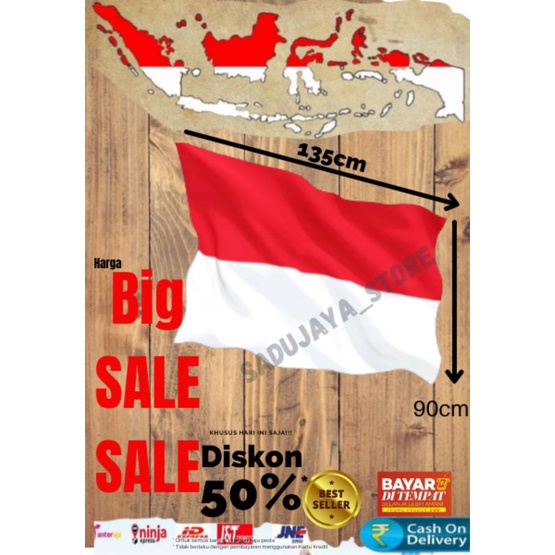 BENDERA MERAH PUTIH/bendera merah putih/ BENDERA INDONESIA 135cm×90cm/BENDERA MERAH PUTIH / ukuran 1