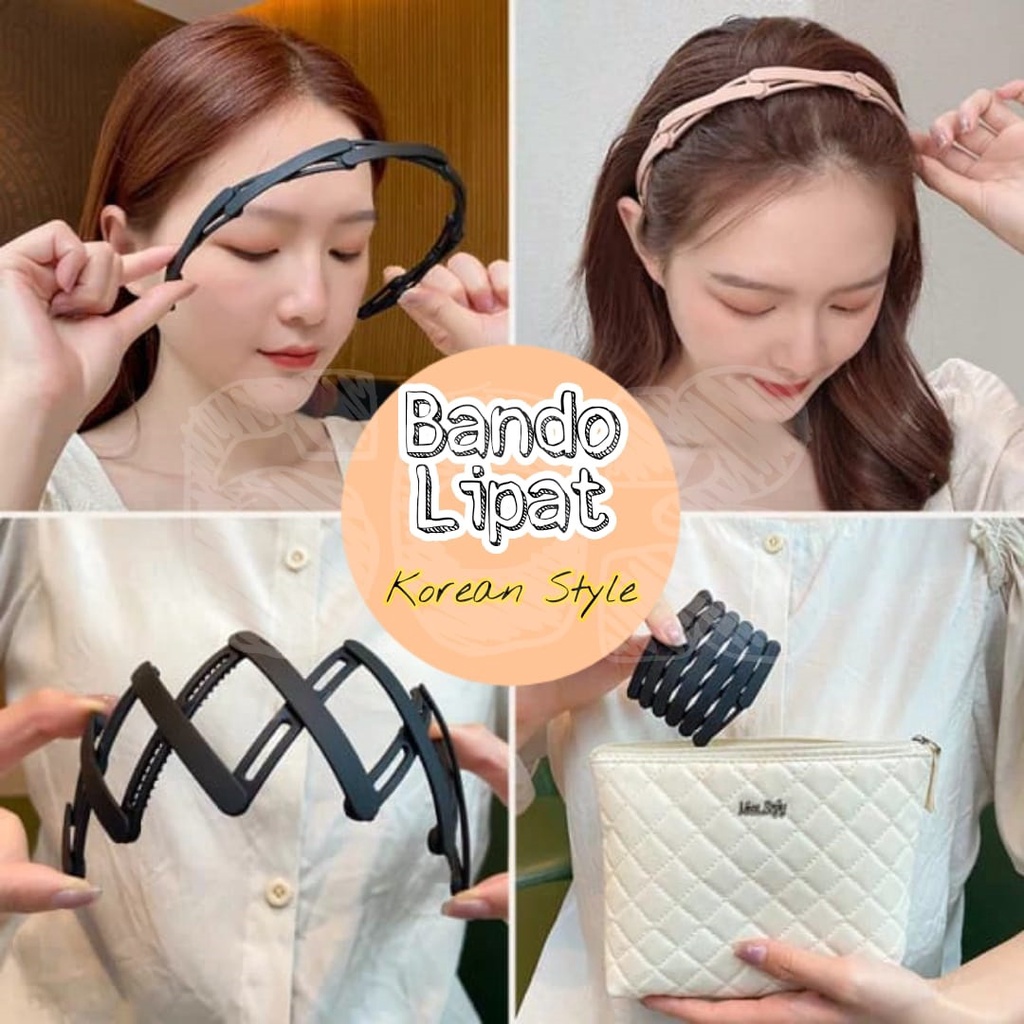 Bando Lipat Korea Style Wanita Pria / Bando Elastis / Bandana Lipat Korean Style