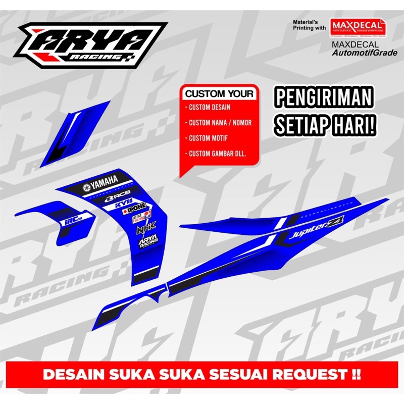 STRIPING JUPITER Z1 MOTIF ROAD RACE KEREN BISA PASANG TULISAN BEBAS SESUAI REQUEST