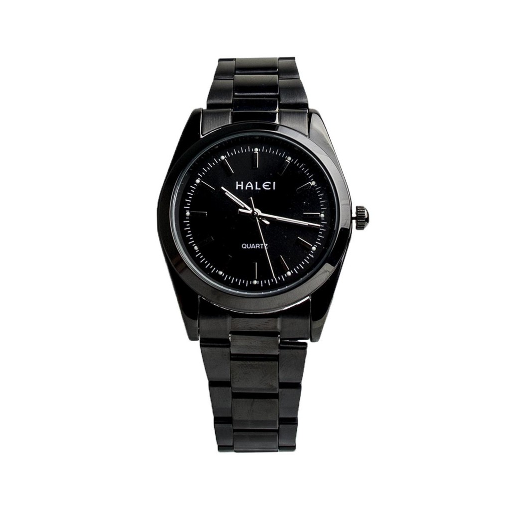 Terlaris Jam Tangan Klasik Wanita Original Garansi 1 tahun Anti Karat Stainless HALEI BLACK 422-1