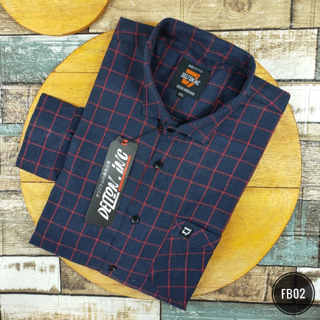 Kemeja Flanel Pria Lengan Panjang XXL 3XL|Atasan Size Big Size Kameja Cowok Panel Distro Surfing FB01