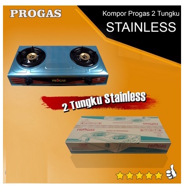 KOMPOR 2 TUNGKU - KOMPOR PROGAS 2 TUNGKU STAINLESS - KOMPOR 2 TUNGKU KALENG PROGAS - KOMPOR 2 TUNGKU PROGAS