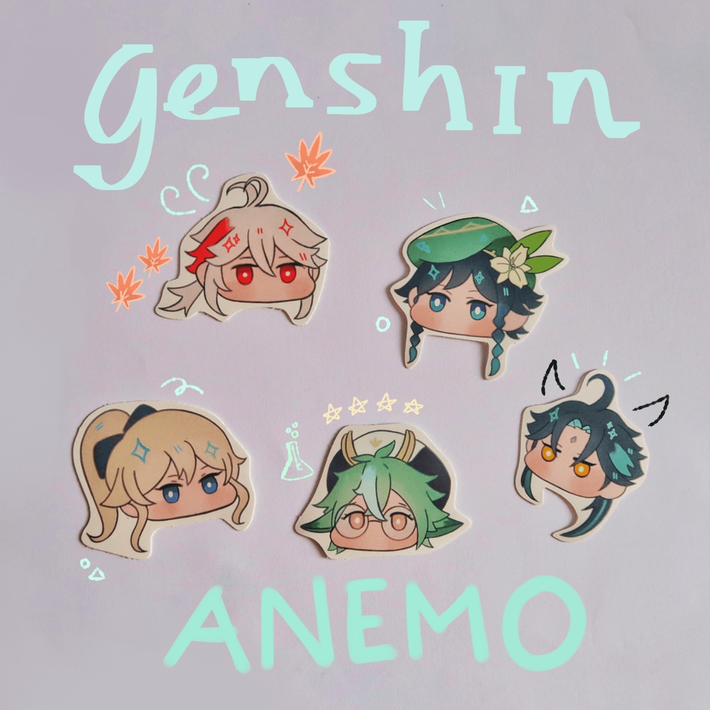 

Genshin Impact Sticker Pack - 5 Anemo Characters