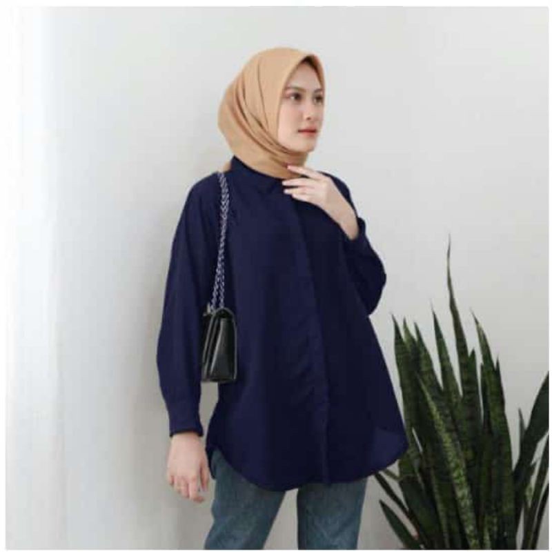 KEMEJA BASIC WANITA | BASIC SHIRT | FASHION TERBARU WANITA | KEMEJA POLOS | KEMEJA KANCING HIDUP