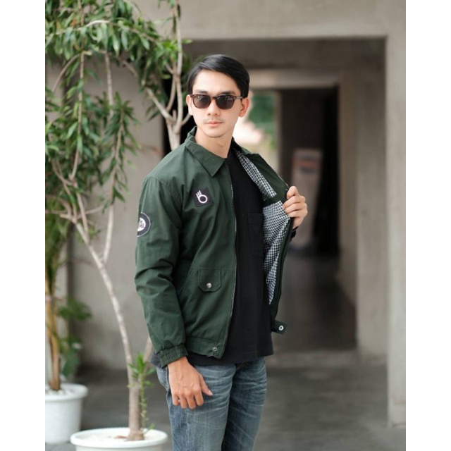 JAKET PRIA FLIGHT SEMI PARKA BABY KANVAS BORDIR