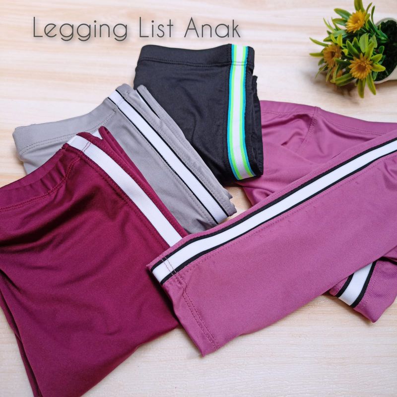 Legging List Anak Perempuan Tanggung High Spandex Premium