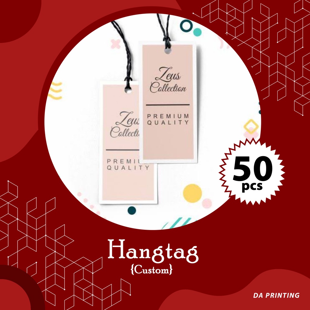 

[PROMO] Hangtag 3x6cm 50pcs Termurah/ Label Baju 3x6cm 50pcs