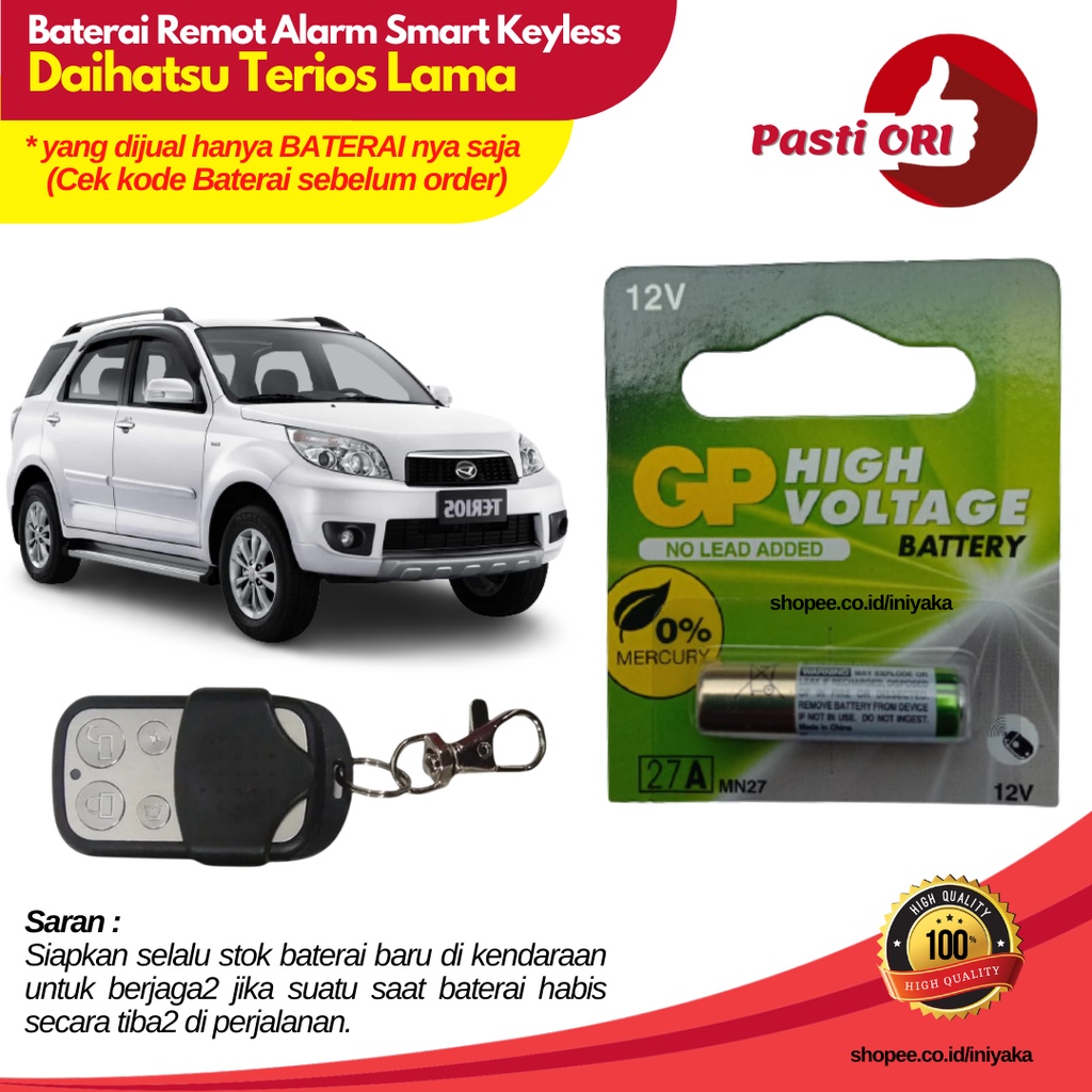 BATERAI REMOT MOBIL DAIHATSU TERIOS LAMA ORIGINAL