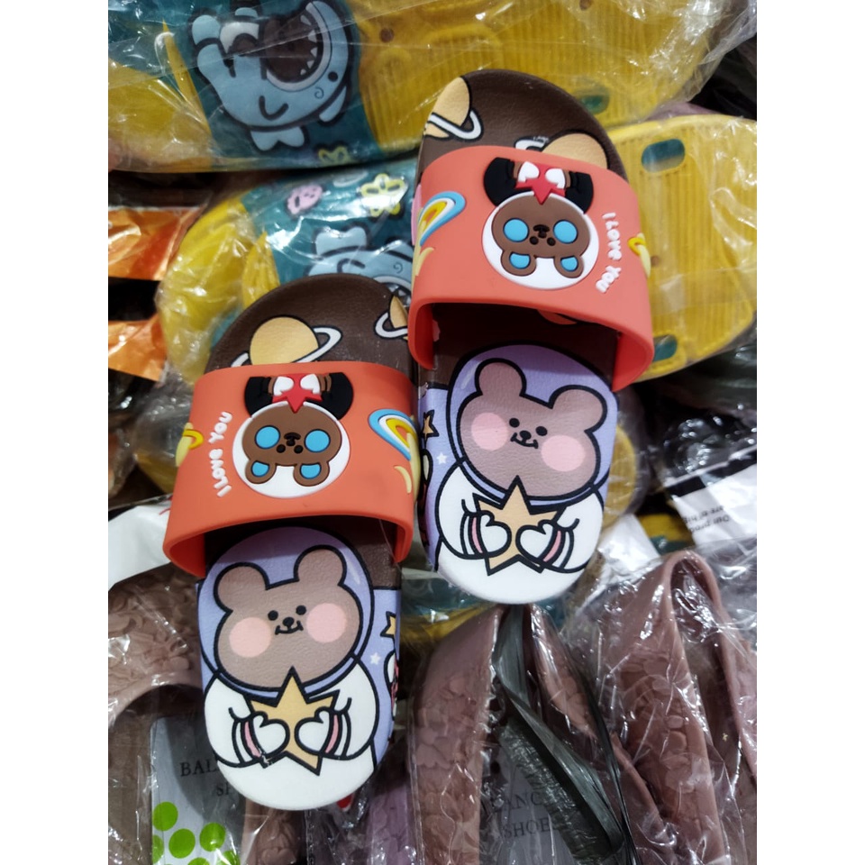 Sandal flip flop Anak Karakter BT21 BTS balance 009-s2 24-35/ sandal anak kekinian /sadal bt21 bts