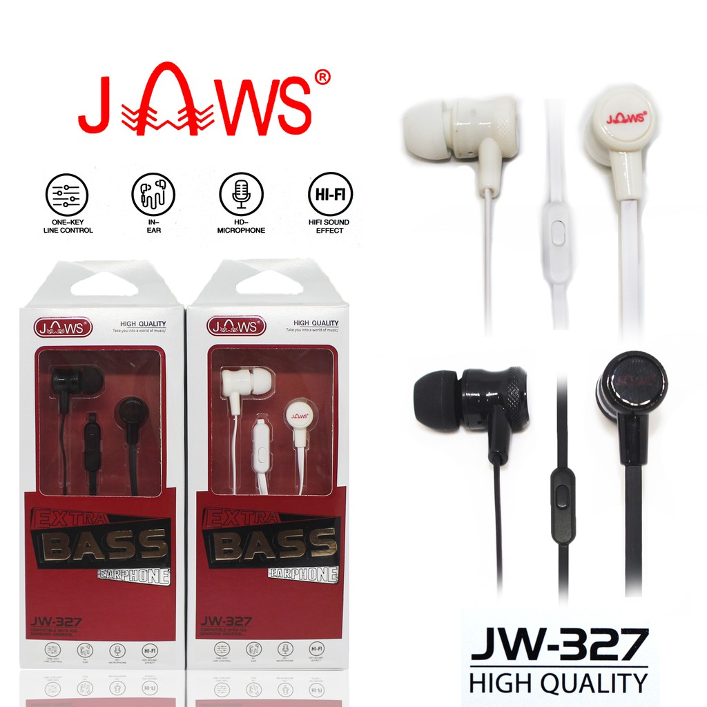 Handsfree Headset Earphone Super Mega Bass Jaws JW-327