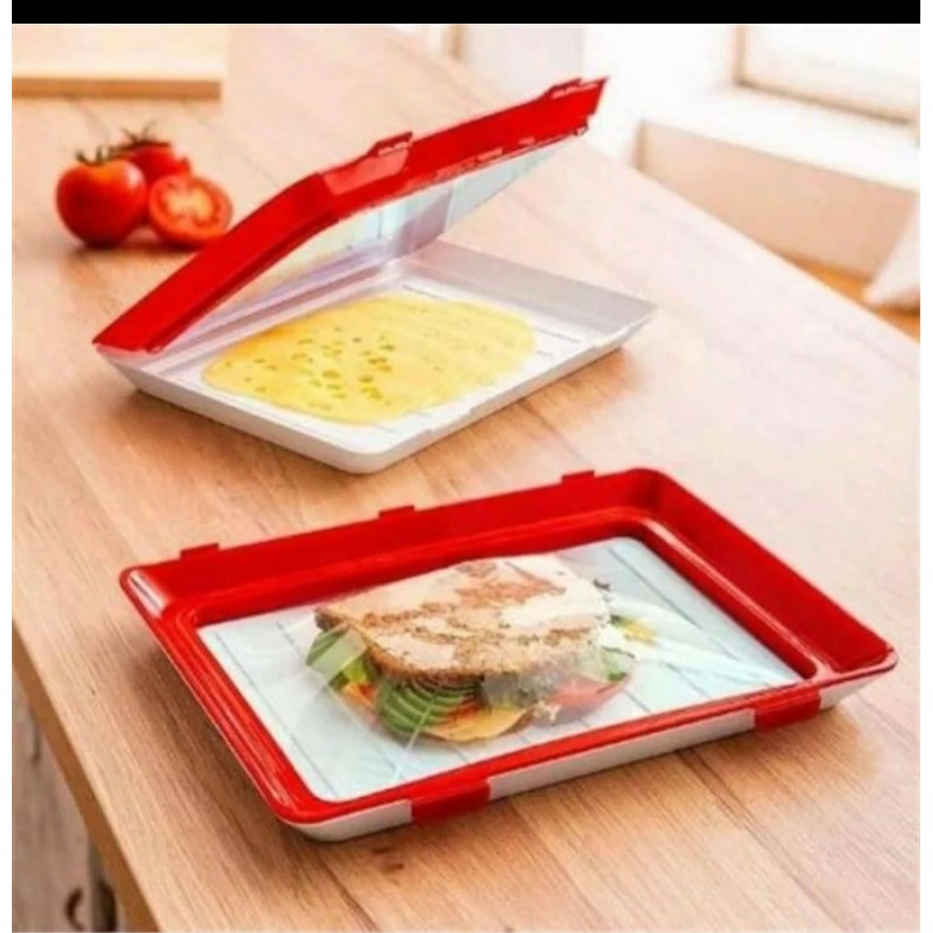 Tempat Makanan Vacuum FOOD TRAY Clever Creative food Preservation Tray Food Organizer Kulkas