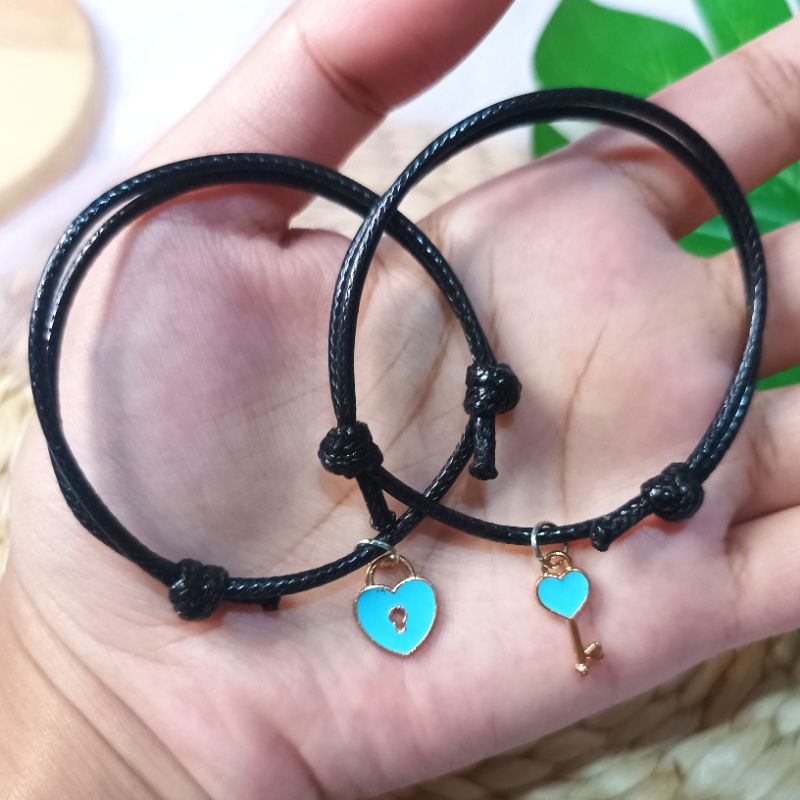 GELANG TALI GEMBOK KUNCI CINTA - BRACELET COUPLE &amp; PERSAHABATAN (BEPINK OFFICIAL)