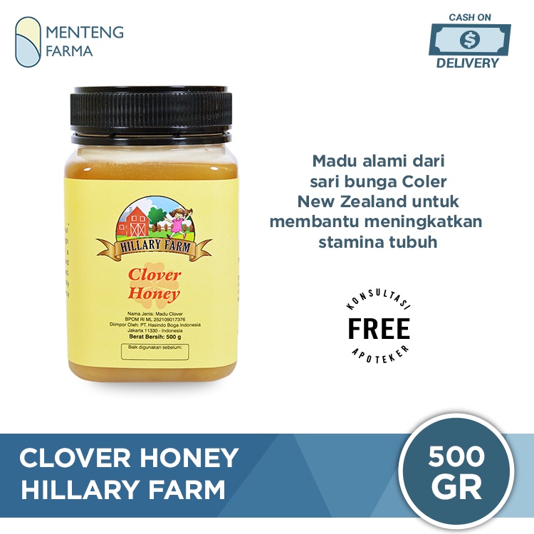 Clover Honey Hillary Farm 500 Gram - 100% Madu Clover New Zealand