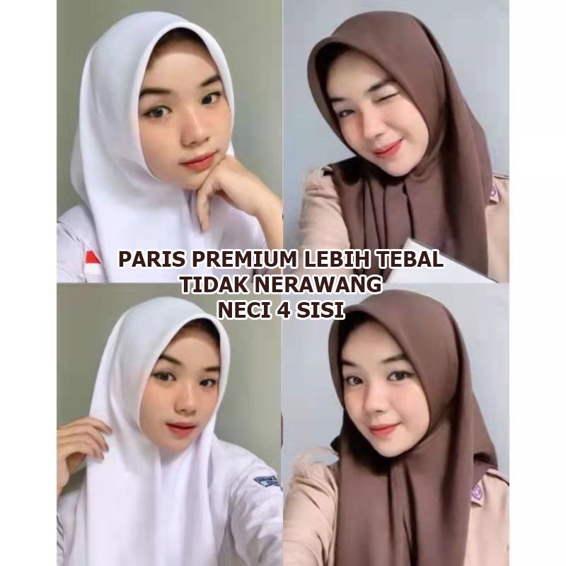 Hijab Segiempat premium paris/hijab sekolah