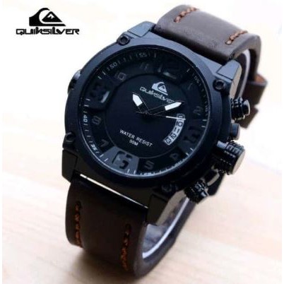 BISA COD !!! JAM TANGAN QUICK SILVER / QUIKSILVER Pria Tanggal AKTIF KULIT SUPER