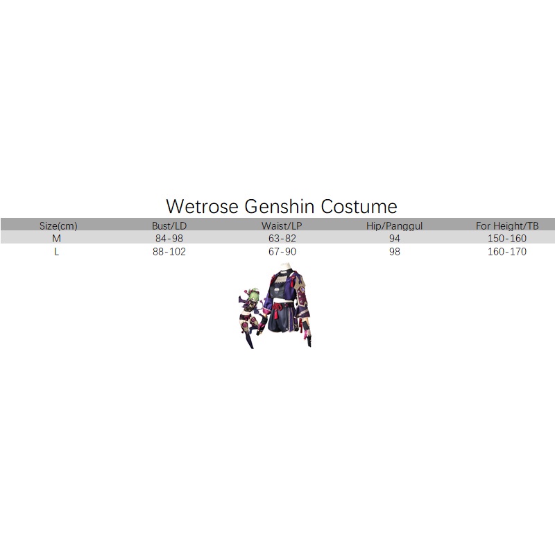 【Wetrose】 Genshin Impact Kuki Shinobu Shinobi Ninja Cosplay Costume Set