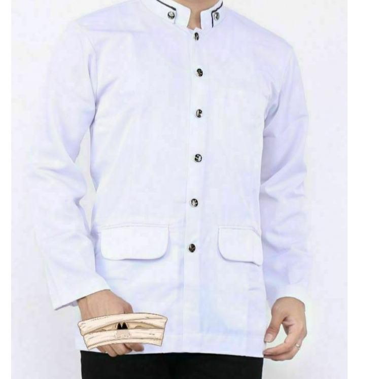 Harga Spesial.. PROMO JASKO PUTIH MURAH/JASKO POLOS PREMIUM/JASKO POLOS/JAS KOKO PUTIH M L XL XXL/JA