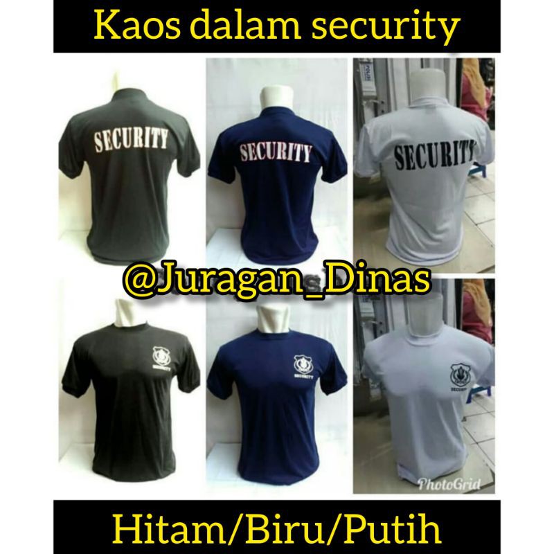 Seragam Baju Kaos Dalam Oblong Round Neck PDH PDL Satpam Security Lengan Pendek