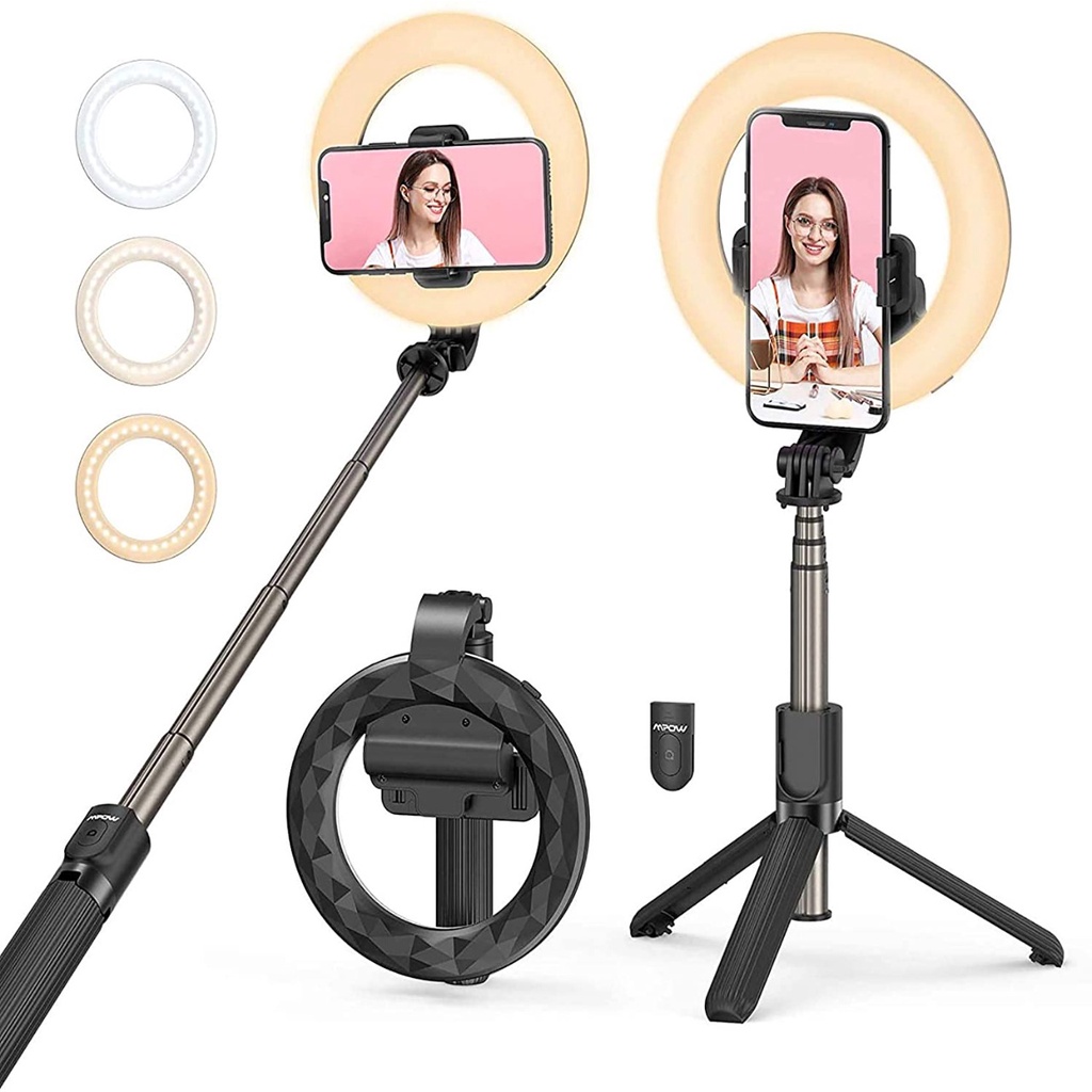 (TWS 88) Selfie stick A16 ring light with selfie stick tripod stand / tripod Tongsis 3 in 1