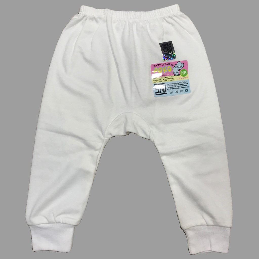 POKO|Celana Panjang Pampers Putih,New Born (0-3)M, Celana Bayi