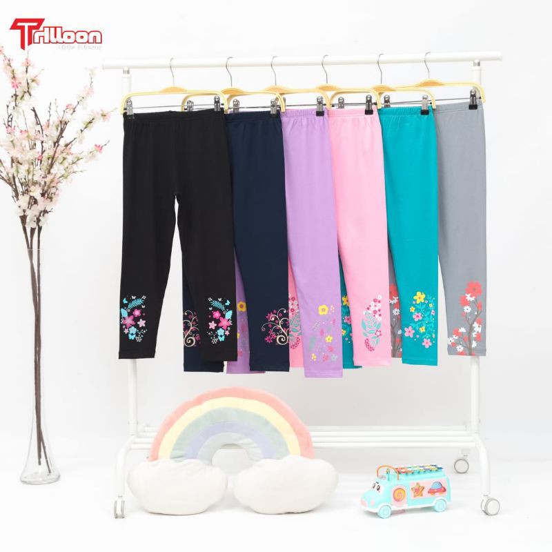 Legging Anak Remaja tanggung katun motif bunga