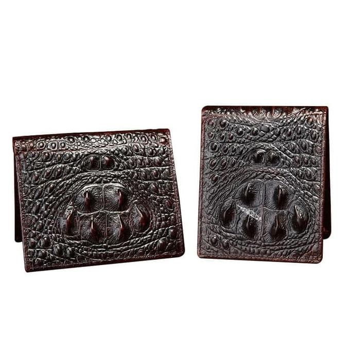 DOMPET KULIT BUAYA / DOMPET VINTAGE KULIT ASLI / DOMPET PRIA KULIT ORI - Cokelat