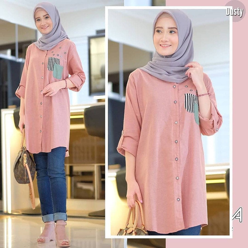 Thalita tunik Bahan Katun Atasan  Wanita  Terbaru  2022 Tunik Wanita  Murah Tunik Remaja Katun 