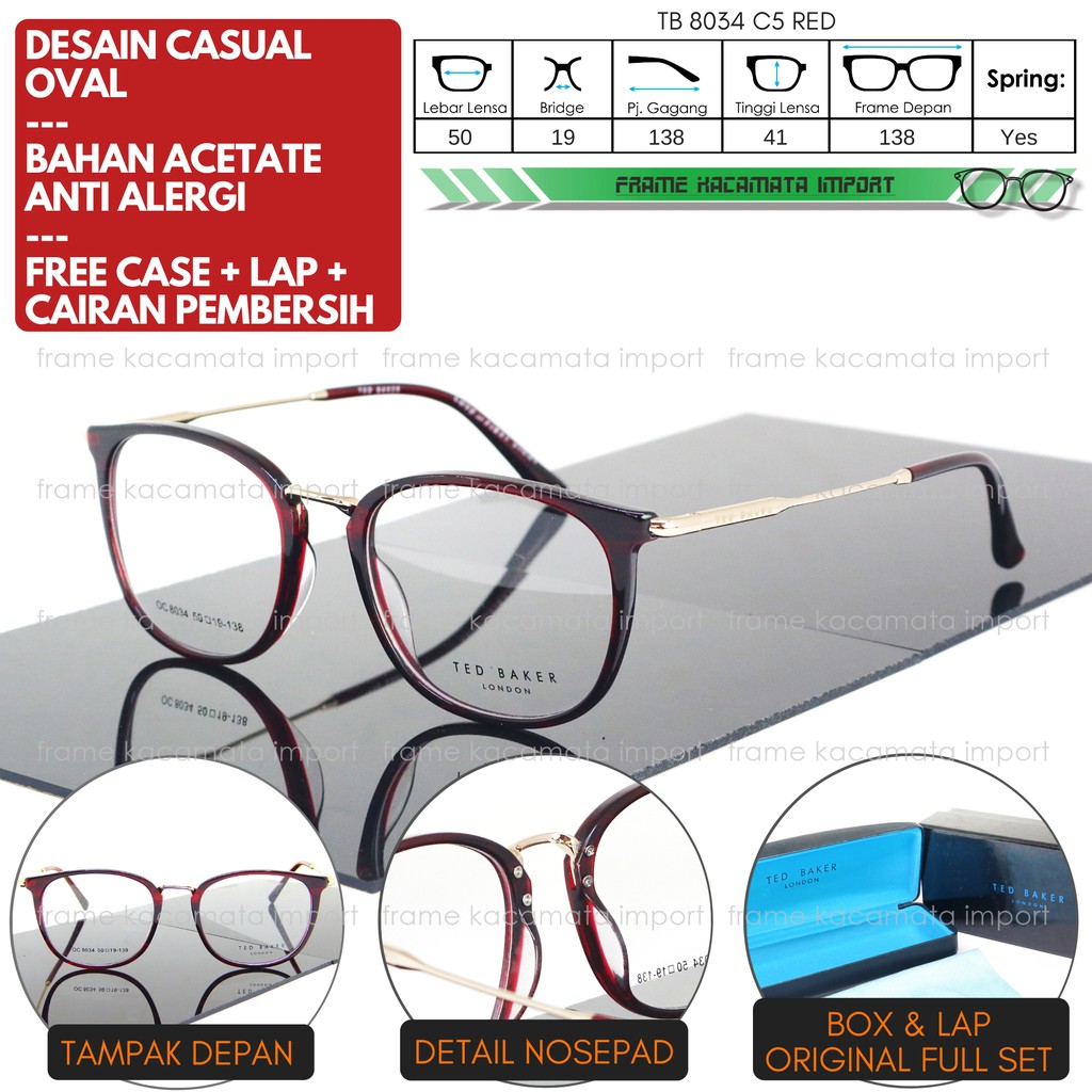 Bingkai Kacamata Plastik Ringan Pria