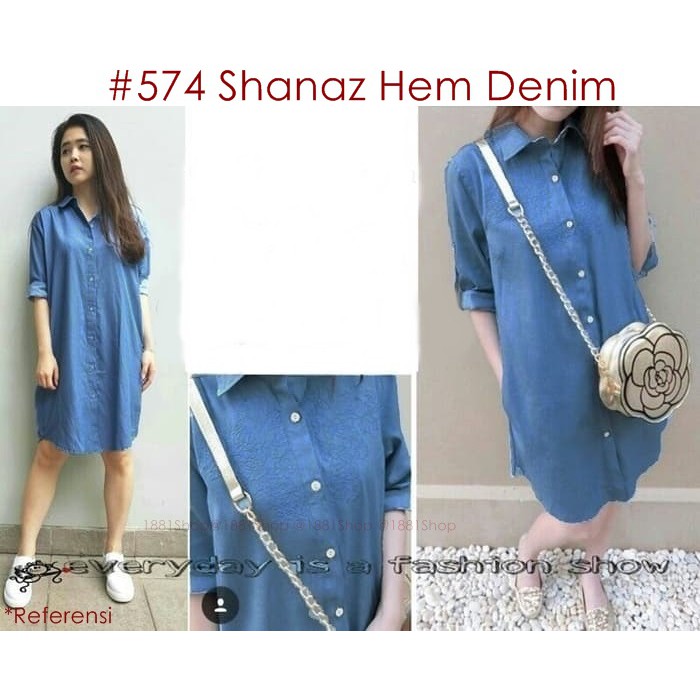 Shanaz Denim Long Hem  -size S/M/L dan big size sampai 7XL