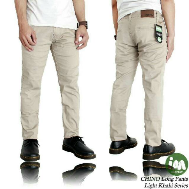 Celana Panjang Chino Cowo Cream Light Khaki