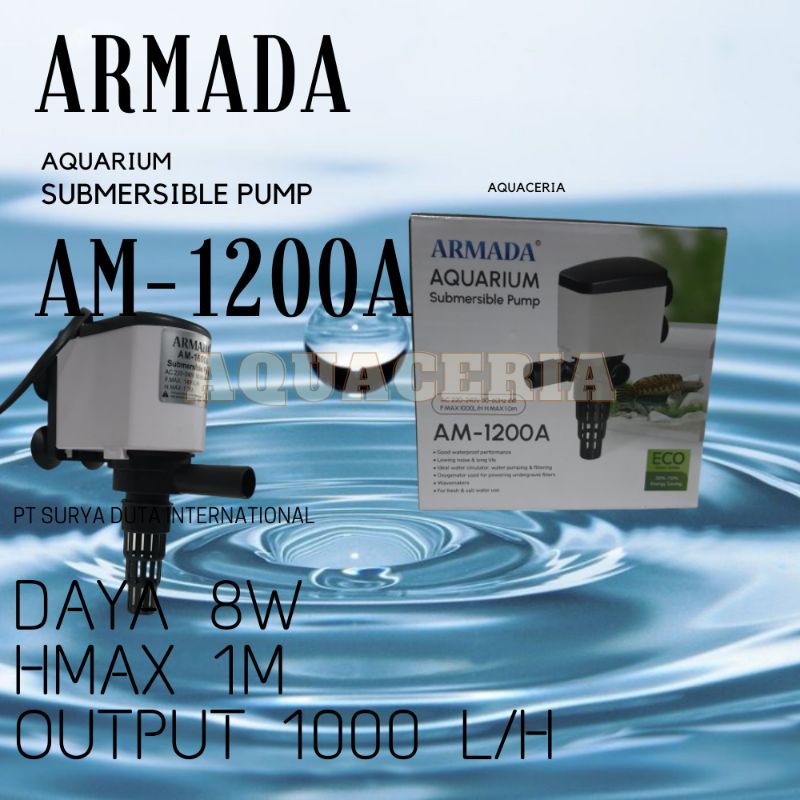 Mesin pompa celup Aquarium ARMADA AM 1200 A powerhead Aquarium 40-60cm