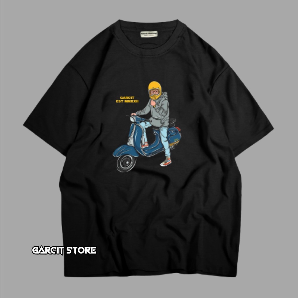 Kaos Pria Distro Original Jumbo M-L-XL-XXL-3XL Cotton Combed 30's Motif VESPA /Kaos Murah/ Kaos Dist