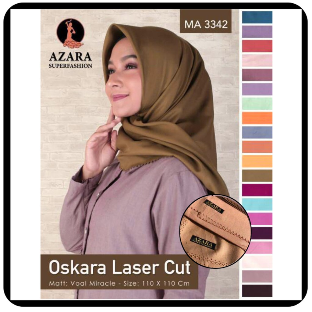 PAKET HEMAT  ISI 3pcs Azara Oscara Lasercut/ Hijab Segi Empat Oscara Azara/ HIJAB SEGI EMPAT JILBAB SEGIEMPAT VOAL AZARA OSKARA LASERCUT OSCARA KERUDUNG POLOS PREMIUM