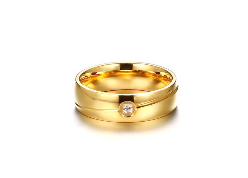 LS Cincin wanita titanium lapis emas 18k model rose gold - XXC530#