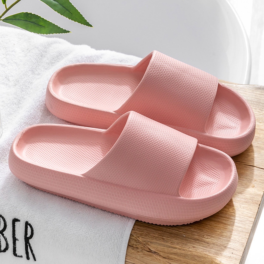 ☀ACCBAYI☀ SD04 Sandal Rumah Berkualitas Sandal Kamar Mandi Berbahan Empuk Sandal Karet Wanita Pria Couple-PINK