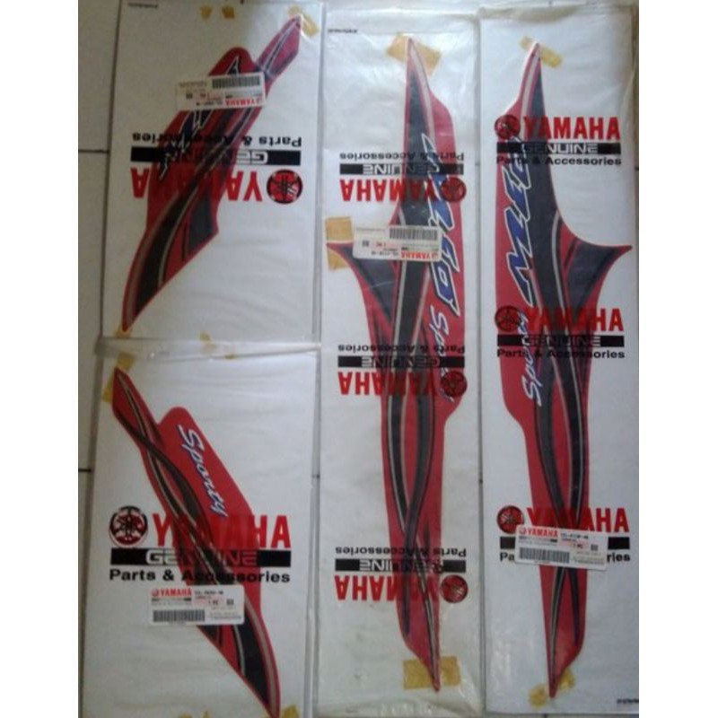 striping stiker mio sporty 2005 warna merah original yamaha genuine part
