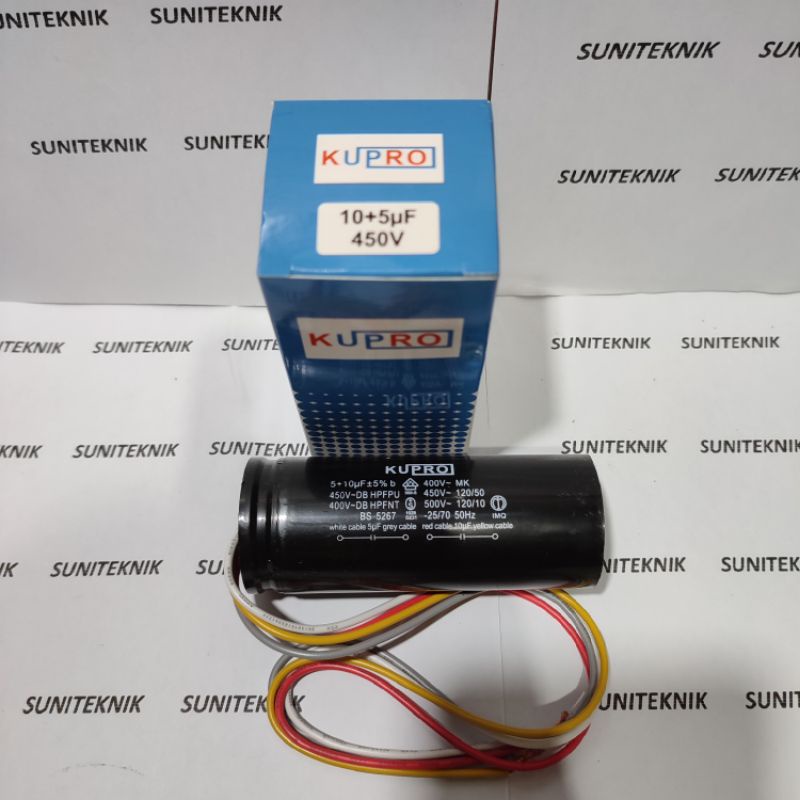 kapasitor 10uf + 5uf - CAPASITOR 10+5UF - KAPASITOR 10 UF DAN 5 UF