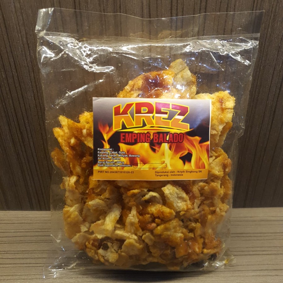 

Keripik Emping Balado Krez Makanan Ringan 200 Gram