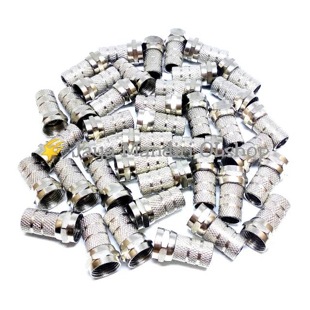 DRAT F CONNECTOR RG6 KONEKTOR RG6 (ISI 100PCS)  Dua Garis