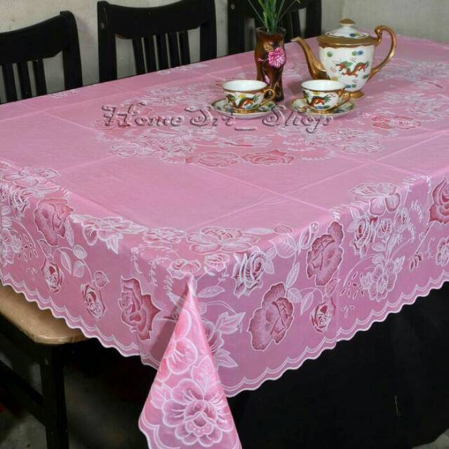 New Taplak Meja Makan Vinyl Lace Persegi 140x180cm 