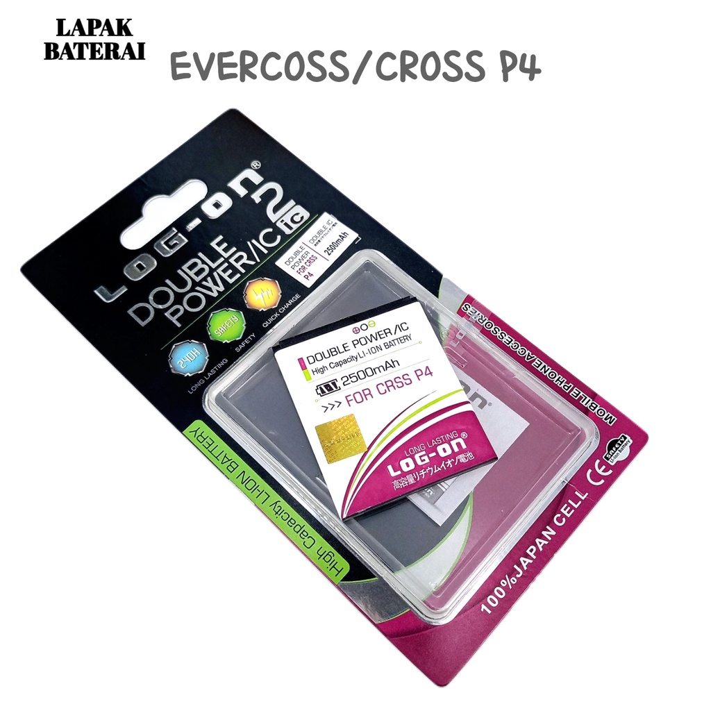 LOG - ON Evercoss P4 Baterai Double IC Protection Battery Batre