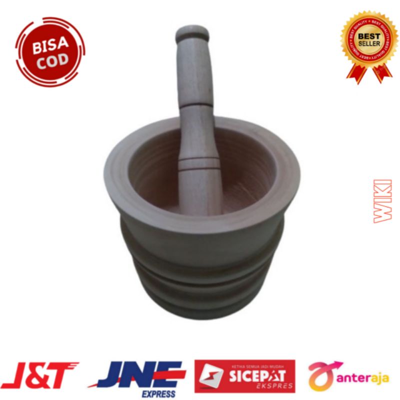 Set Lumpang Kayu JUMBO Tumbukan Rujak