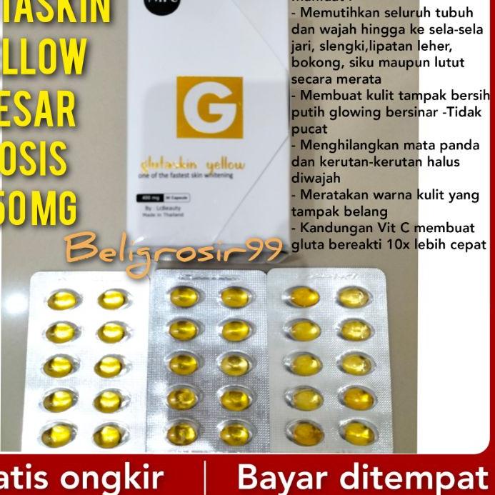 «BIG SALE» LC beauty glutaskin yellow lcbeauty kapsul pemutih BPOM FDA Id card resmi terbaik
