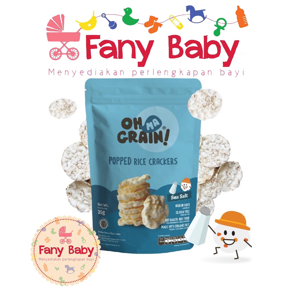 OHMA GRAIN! Popped Rice Crackers [ SEA SALT ] 50gr