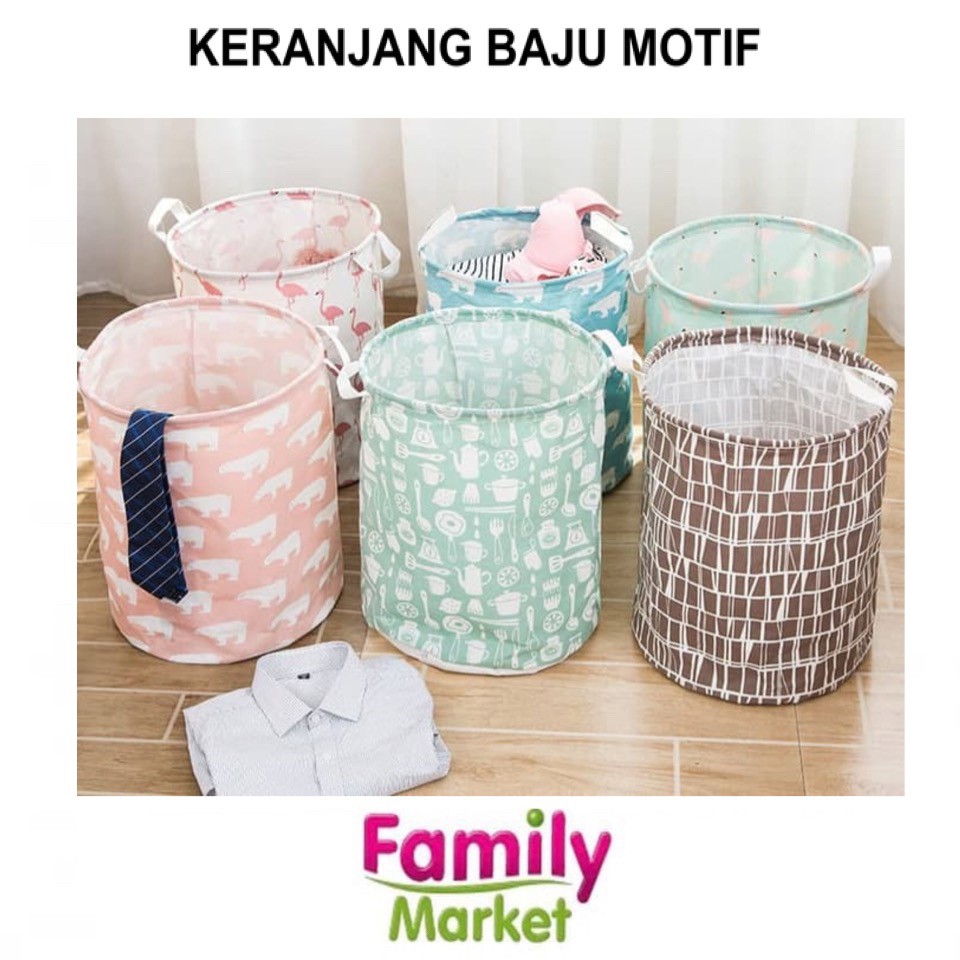  KERANJANG  BAJU  LAUNDRY MOTIF  KERANJANG  SERBAGUNA Shopee 