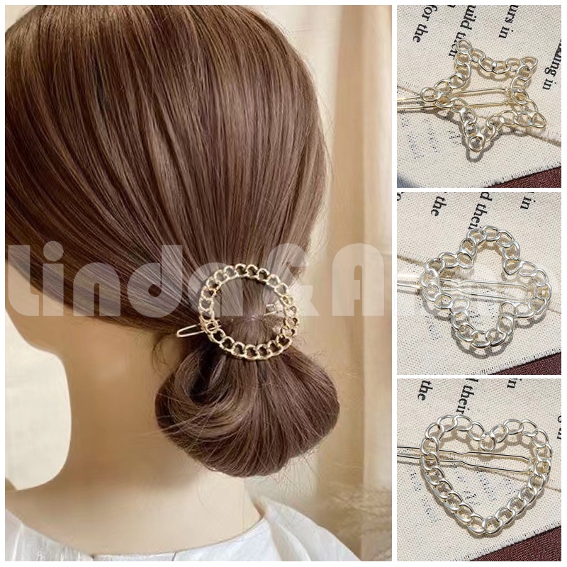 Jepit Rambut Wanita Korea Geometri Bahan Alloy Hairpin Fashion Korea