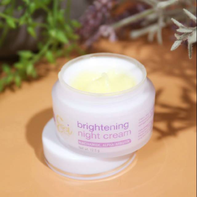 Night  cream : menghaluskan kulit wajah, mengecilkan pori pori, menyamarkan keriput  di wajah, putih